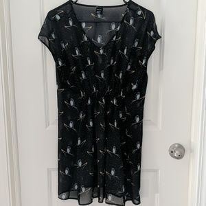 She Said Size XS Sheer Owl Top